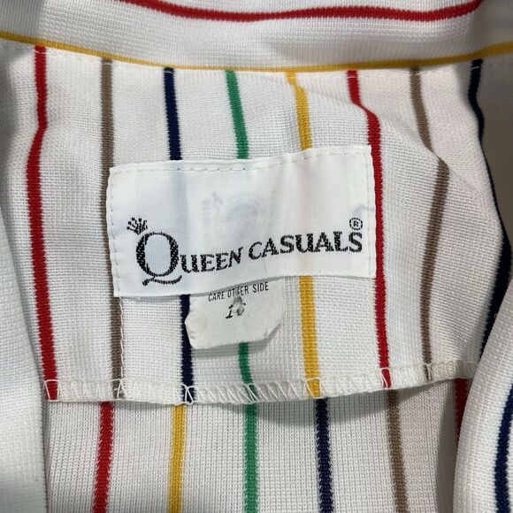 Vintage Union Made Rainbow Striped Blazer Womens Size 16 Jacket Open Front Pride - Picture 3 of 7